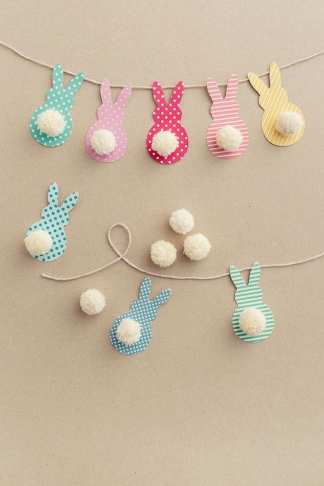 Modèle de guirlande lapins